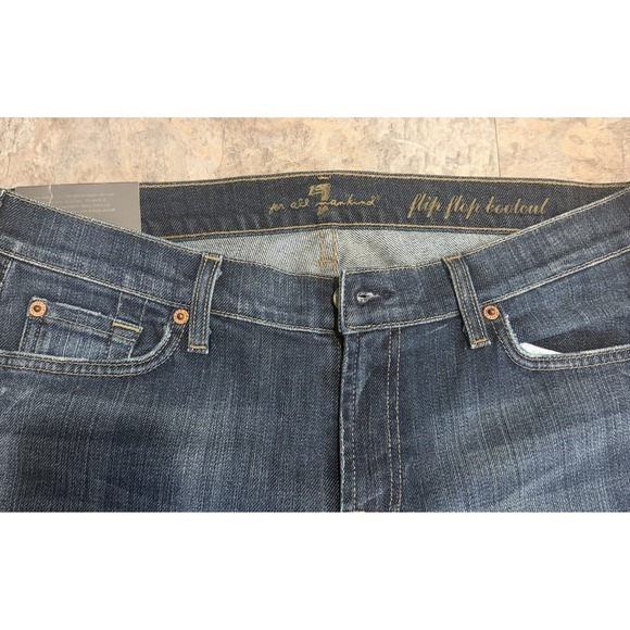 7 For All Man Kind Vintage Y2K Flip Flop Bootcut Jeans Denim 32 NWT Low Rise - Picture 2 of 5
